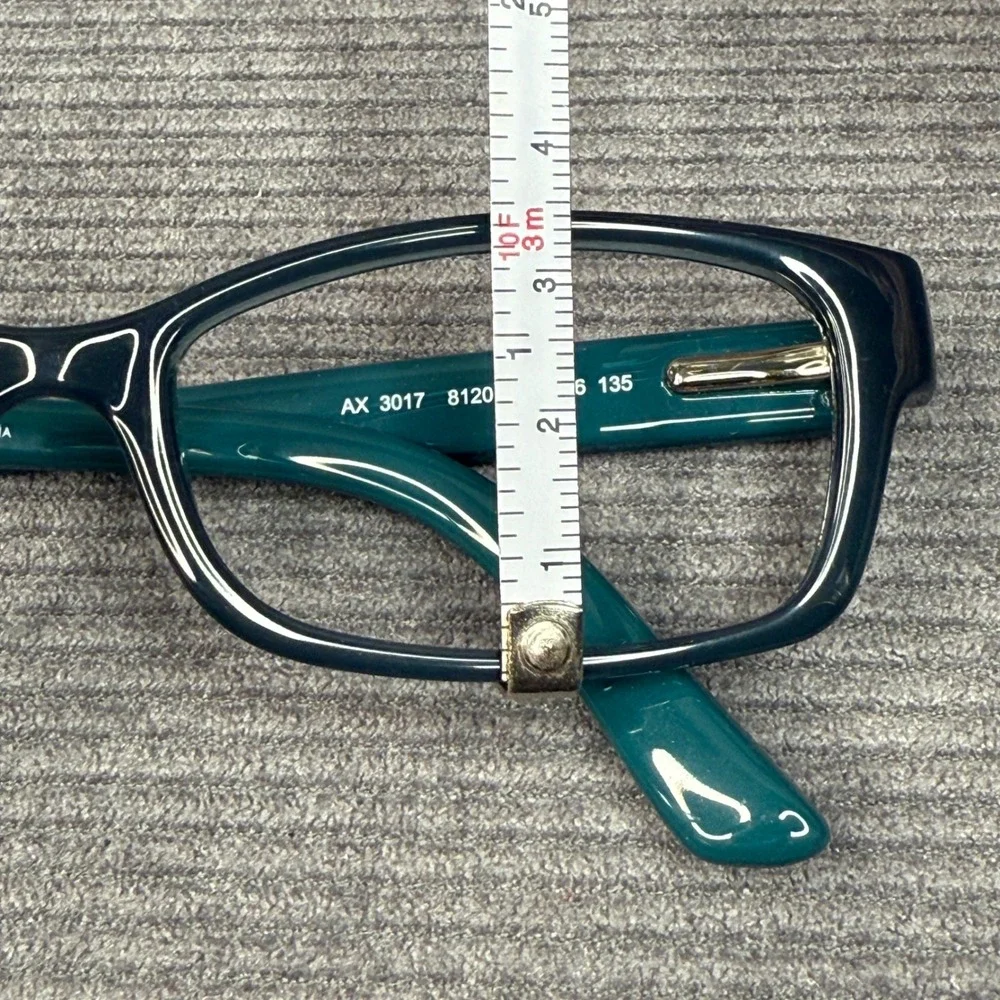 Armani Exchange AX 3017 8120 Teal Blue Rectangular Y2K Eyeglass Frames 52-16-135